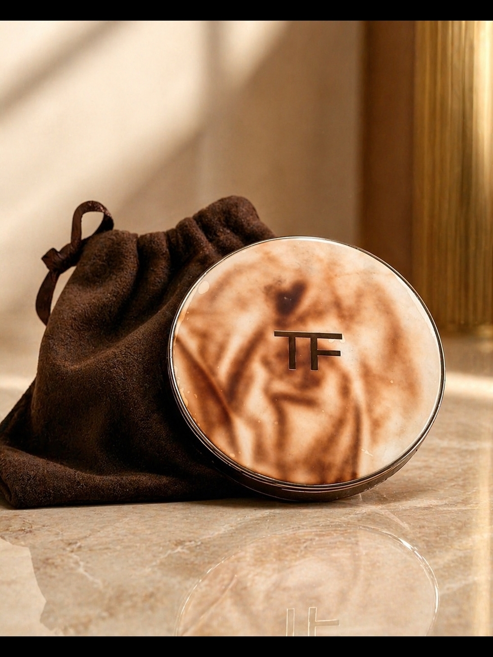 Tom Ford Marbled Compact Mirror - Brown/Beige Swirl
